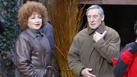 Bugallo, en Ourense durante la grabaci&oacute;n de la pel&iacute;cula hispanomexicana &laquo;Anos despois&raquo;, con la actriz Ang&eacute;lica Mar&iacute;a, en el a&ntilde;o 2010