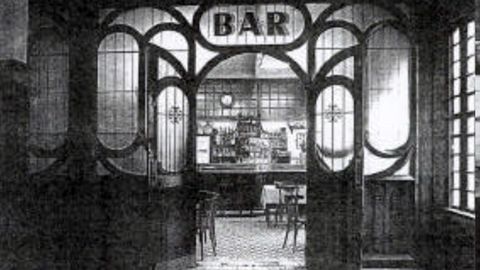 Entrada al bar de la estacin de El Vasco, tal como lo dise Francisco Durn en el ao 1905