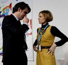 Diego Calvo y Nava Castro, departiendo en un momento de la feria.