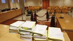 En una imagen de archivo, una de las dos salas que utiliza la secci�n compostelana de la Audiencia Provincial para celebrar vistas