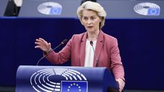 La presidenta de la Comisi�n Europea, Ursula von der Leyen, en la sesi�n de este mi�rcoles en la Euroc�mara.