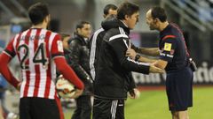 Berizzo, en un partido frente a su nuevo club cuando entrenaba al Celta