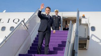 El presidente franc�s, Emmanuel Macron, en Arabia Saud�, este mi�rcoles.