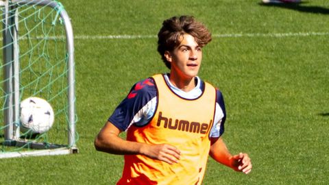 El canterano del Celta David Sueiro, en un entrenamiento.