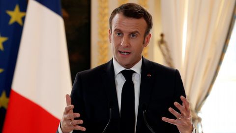 Emmanuel Macron, durante una intervenci�n en el Palacio del El�seo