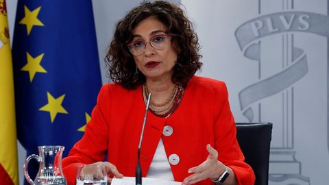 La ministra de Hacienda y portavoz del Gobierno, Mar�a Jes�s Montero, tras el consejo de ministros