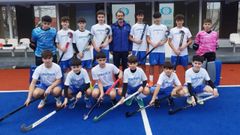 Equipo gallego sub-14 en uno de sus entrenamientos de hockey hierba