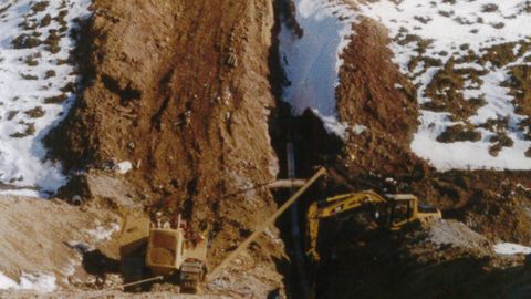 Construcci�n del gasoducto en 1998