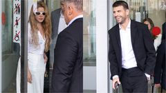 Shakira y Piqu�, hoy, saliendo de la�Ciudad de la Justicia de Barcelona.