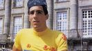 Miguel Indurain, con 20 aos, lder de La Vuelta en la etapa Santiago-Lugo