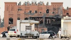 Un edificio daado por el ataque israel en Doha, Catar