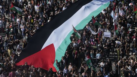 Manifestacin en apoyo a Gaza en Barcelona