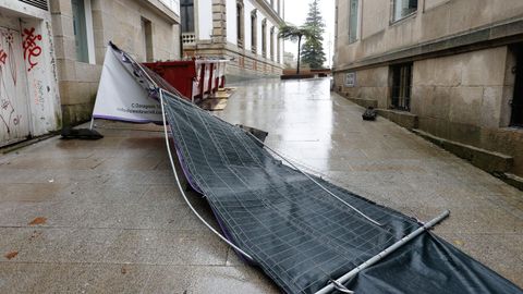 Los efectos del temporal en las calles de Pontevedra