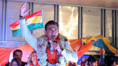 Rodrigo Paz Pereira, durante su discurso tras ganar las elecciones