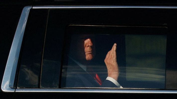 Trump el pasado viernes, cerca de�la Casa Blanca.