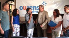 El delegado de la Xunta, en el centro, con el presidente del CCA de Ourense, Luis Rivera.