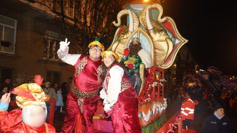 Cabalgata de los Reyes Magos por Ferrol, a su paso por la carretera de Castilla.