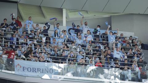 Aficionados del Celta, en la visita ms reciente del equipo vigus al Santiago Bernabu.