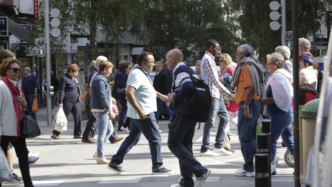 La populosa calle Barcelona, en A Coru�a