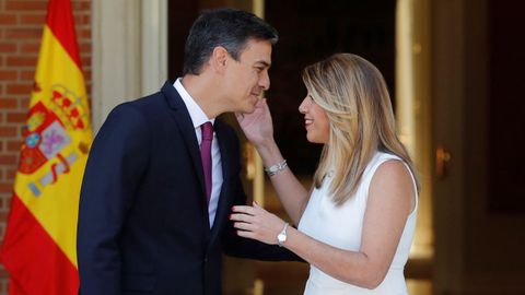 Pedro S�nchez recibe a Susana D�az en la Moncloa