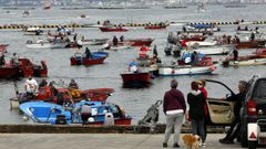 Otra imagen de la protesta en A Illa de Arousa