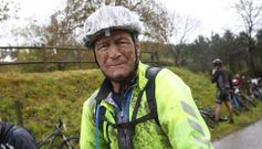 El redondelano Juan Ara�jo fue el participante m�s veterano que complet� la �ltima edici�n de la prueba de BTT de la Cuatro Picos. 
