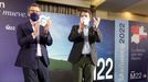 Alberto Núñez Feijoo y Alfonso Fernández Mañueco, en un acto de campaña en Ponferrada el 3 de febrero
