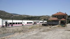 Tren parado en la estacion de A Gudi�a