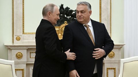 Putin y Orbn, durante su reunin en el Kremlin este viernes.