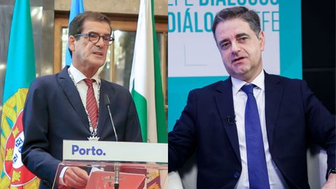 Rui Moreira, alcalde de Oporto, y Ricardo Rio, alcalde de Braga.