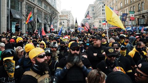 Miembros del grupo Proud Boys, durante una concentraci�n en Washington