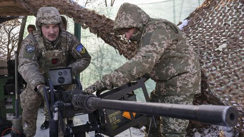 Soldados ucranianos en la regi�n de Zaporiyia.