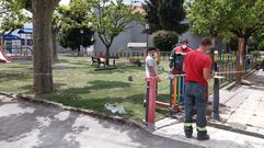El cierre de madera del parque de A Pinguela se sustituir� por otro met�lico