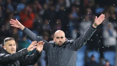 Claudio GIr�ldez, durante el partido entre el Celta y el Lille en Bala�dos.