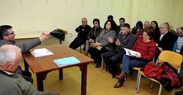 Un momento en la asamblea de la plataforma de defensa del recinto ferial celebrada el jueves.