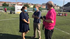 El alcalde, durante su visita al campamento de Amencer