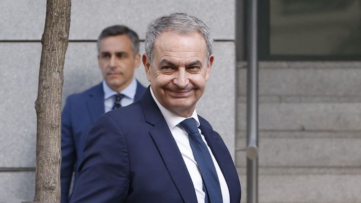 El expresidente del Gobierno Jos� Luis Rodr�guez Zapatero, a su llegada a la Audiencia Nacional para declarar como investigado.