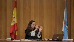 La jueza Marta Canales, en un momento del juicio por la propiedad del pazo de Meir�s