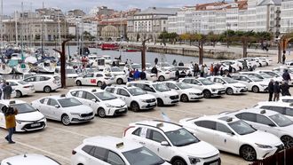 Protesta de los taxistas contra los VTC en A Corua