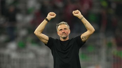 Luis Enrique celebrando el pase a la final de la Champions