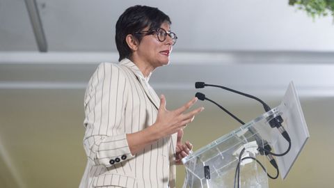 La ministra de Vivienda y Agenda Urbana, Isabel Rodríguez, en su intervención durante la Conferencia Sectorial.