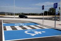 Aparcamiento de la primera fase de urbanizaci�n de la plataforma log�stica de Monforte.