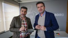 El concejal de Facenda, Lu&iacute;s Ruiz, y el alcalde de Boiro, Jos&eacute; Ram&oacute;n Romero, en una foto de archivo.