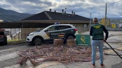 Cable telefnico recuperado por la Guardia Civil tras la operacin