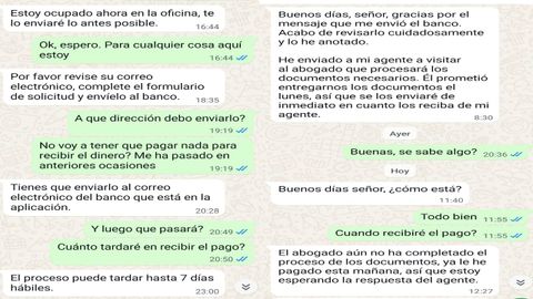 Extracto de una conversacin real mantenida con un estafador que trataba de llevar a cabo una variante del timo nigeriano.