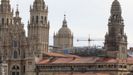 Obras de restauración en los tejados de la catedral de Santiago