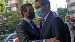 Pablo Casado y Antonio Garamendi, ayer, en Madrid.