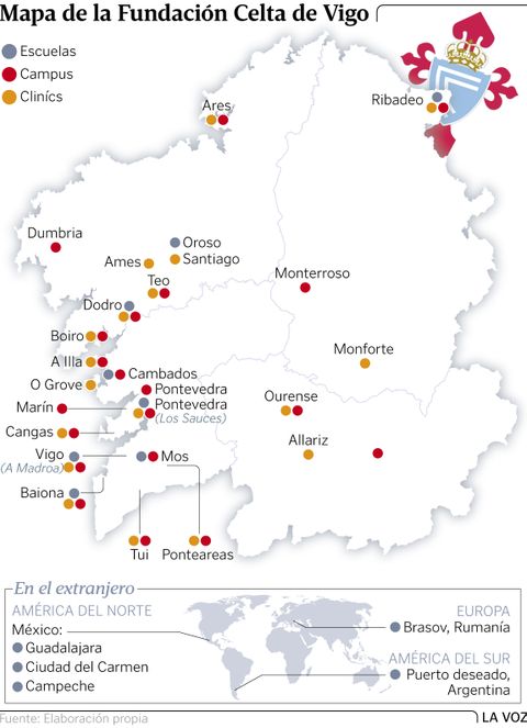 Mapa de la Fundaci�n Celta de Vigo