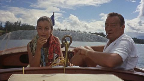 Elizabeth Allen y John Wayne, en &laquo;La taberna del ingl&eacute;s&raquo;