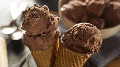 Foto de archivo de un helado de chocolate